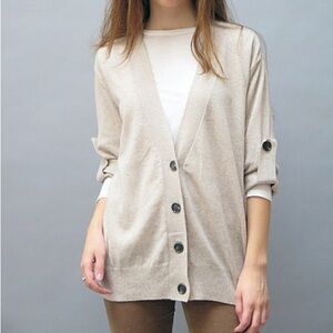 KOCH Longfellow Octopus Cardigan in Tan / Beige